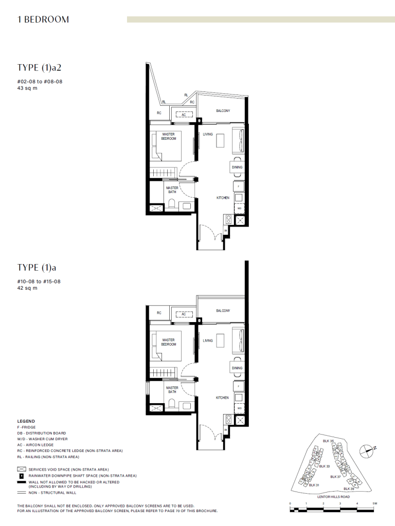 lentor hills residences 1 bedroom floor plan