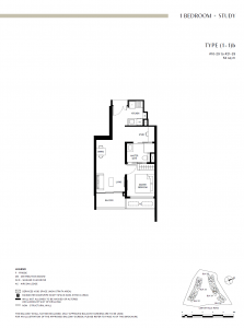 lentor hills residences 1 bedroom study floor plan