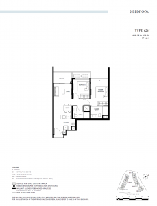 lentor hills residences condo 2 bedroom floor plan