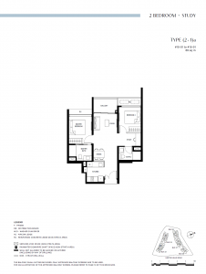 lentor hills residences condo 2 bedroom study floor plan